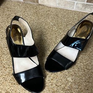 Michael Kors Black Patent Leather Sandals